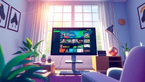 Experience the thrill of 888new's online betting with a vibrant home office setup.