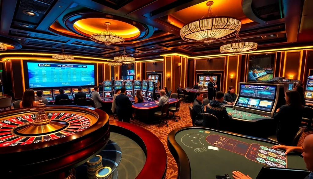 Players enjoying their favorite games at OK365LV.COM casino, featuring roulette, poker, and slots.