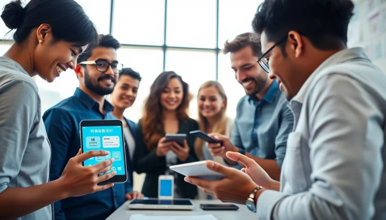 Engaged users using 有道翻译 app on modern devices for seamless communication.