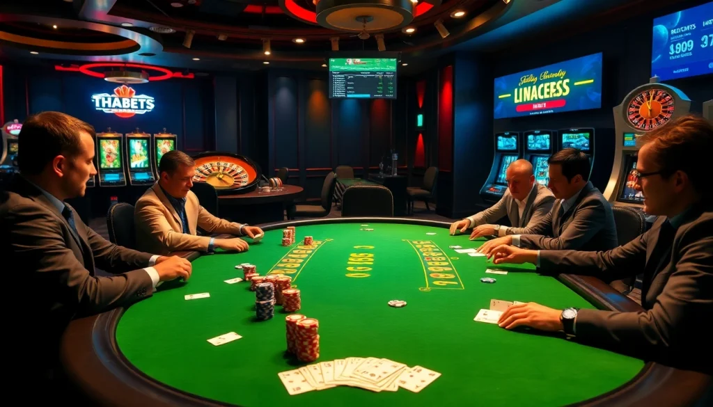 Experience luxury gaming at https://thabets.it.com/ with intense poker action and vibrant casino elements.