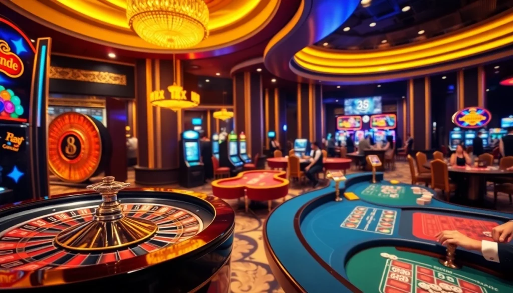 Experience the thrill of gaming with Fly88 Legal at a vibrant casino scene.