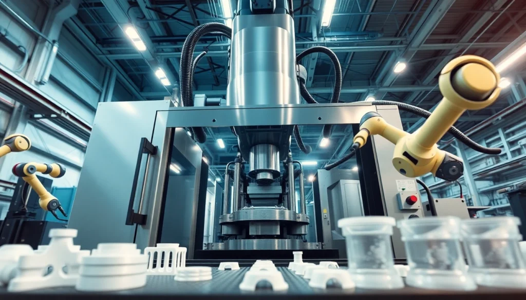 Electric injection molding machine showcasing precision and efficiency in modern manufacturing.