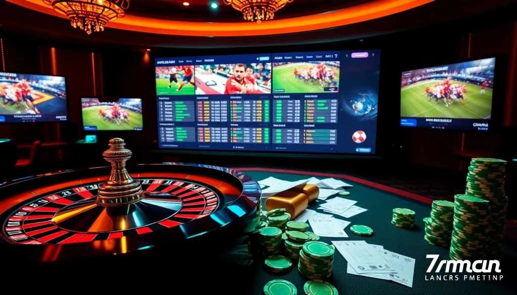 Immerse in the thrilling atmosphere of 7mcn sports betting with vibrant tables and real-time odds.