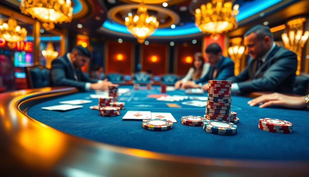 Betting on poker success at https://jun88ld.com/ with vibrant casino elements and professional ambiance.