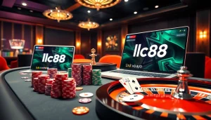 Experience the thrill of casino gaming with link vào lc88, featuring a poker table and immersive online interfaces.