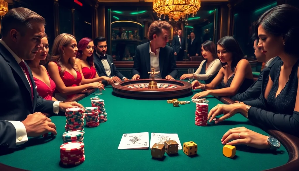 Players engage in a captivating poker game at a luxurious casino table, blending strategy with excitement in the world of no hu.