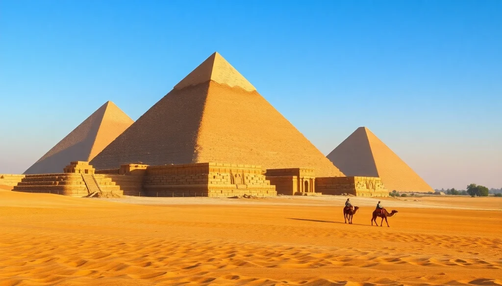 Visit https://piraminds.com/ to discover the Great Pyramids of Giza, highlighted under golden morning light.