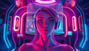 AI-generated intimate chat scene featuring an NSFW AI character in a modern digital interface.