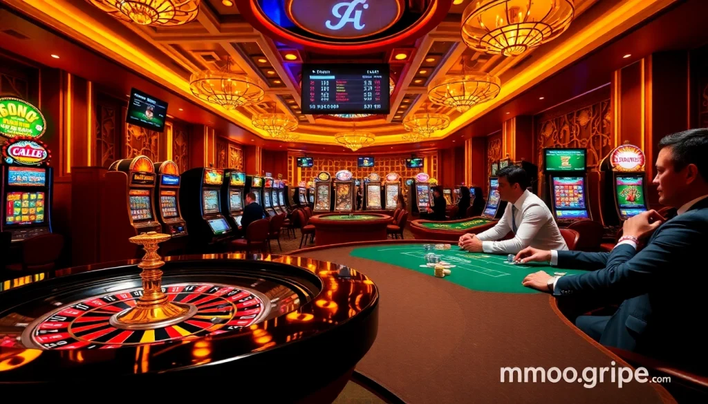 Engaging gamblers at https://mmoo.gripe/ playing poker at a vibrant casino table with chips and excitement.