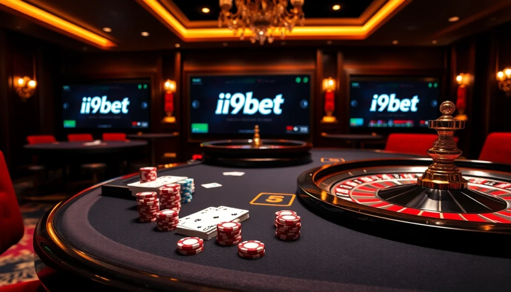 Experience the thrill of gambling at i9bet with vibrant casino visuals and gaming excitement.