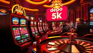 Players enjoying exhilarating casino games with a focus on depo 5k slot features in a luxurious setting.