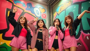 Get the latest Blackpink news through a vibrant portrait of the K-pop group.