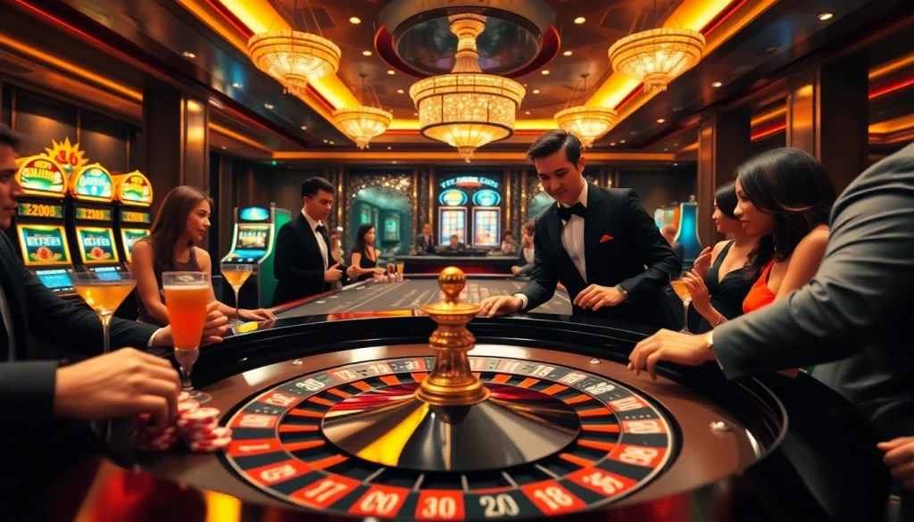 Engaged players at a vibrant mm88 casino table, celebrating their winning moments with excitement.