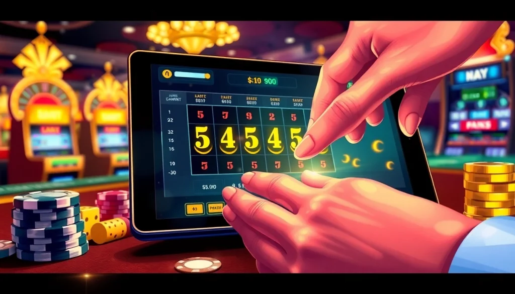 Engage with nohu90. com's immersive online gambling experience featuring dynamic casino elements.