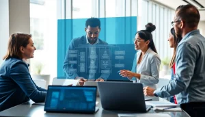 Business automation experts near me collaborating effectively in a modern office space.