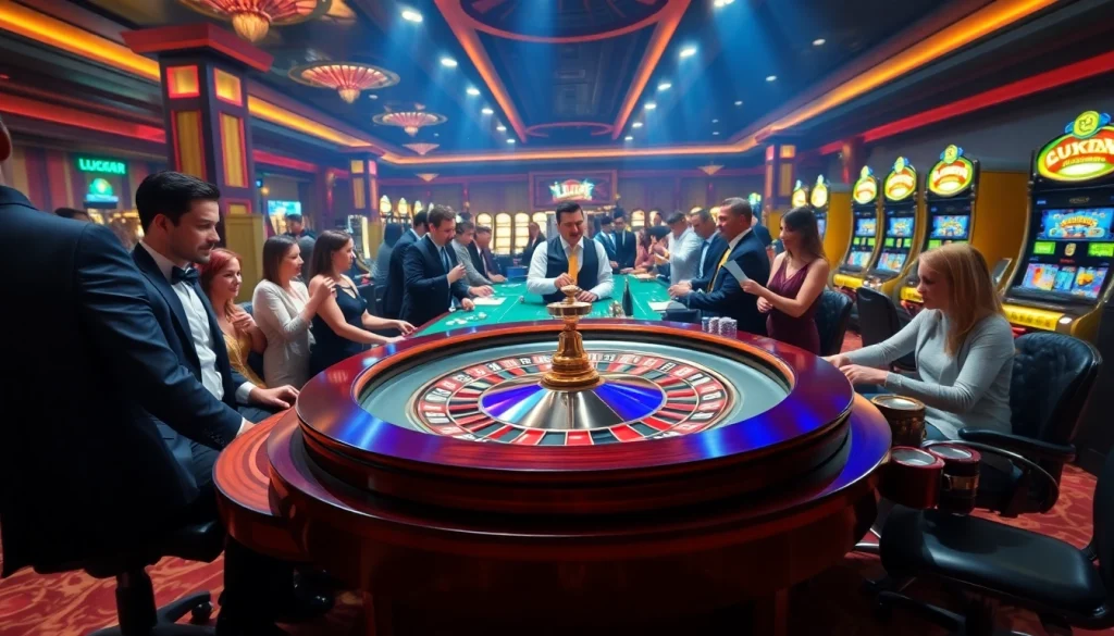Người chơi đang tham gia tại bàn casino LUCK8, tận hưởng cảm giác chiến thắng khi chơi roulette và poker.