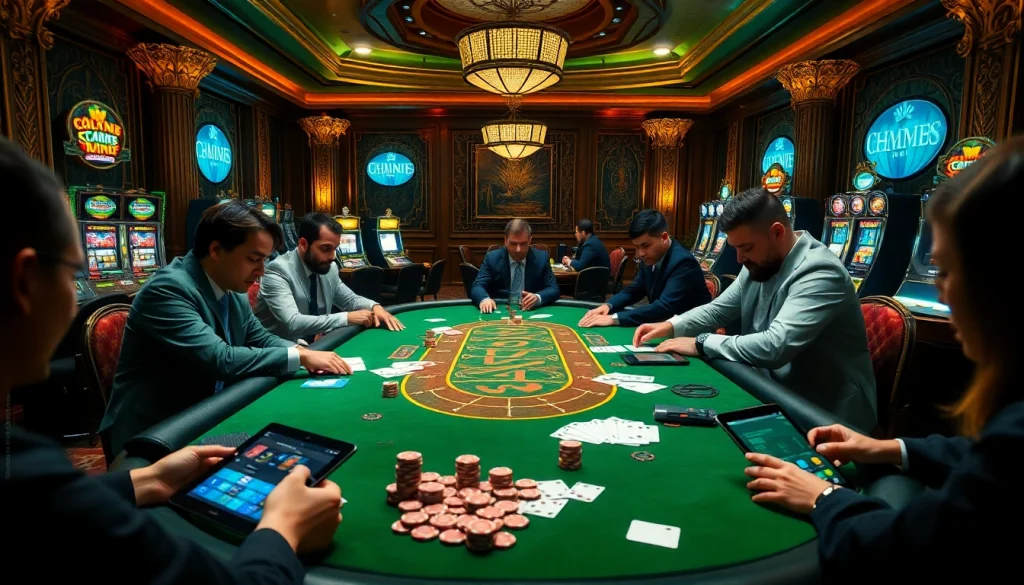 The vibrant gambling scene featuring the hidden wiki official concept, highlighting a tense poker game.