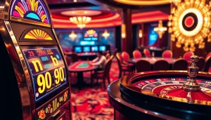 Experience the thrill of nổ hũ 90 in a luxurious casino filled with excitement and vibrant gaming options.