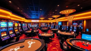 Rasakan kegembiraan menyetorkan 5k di lantai permainan kasino mewah.