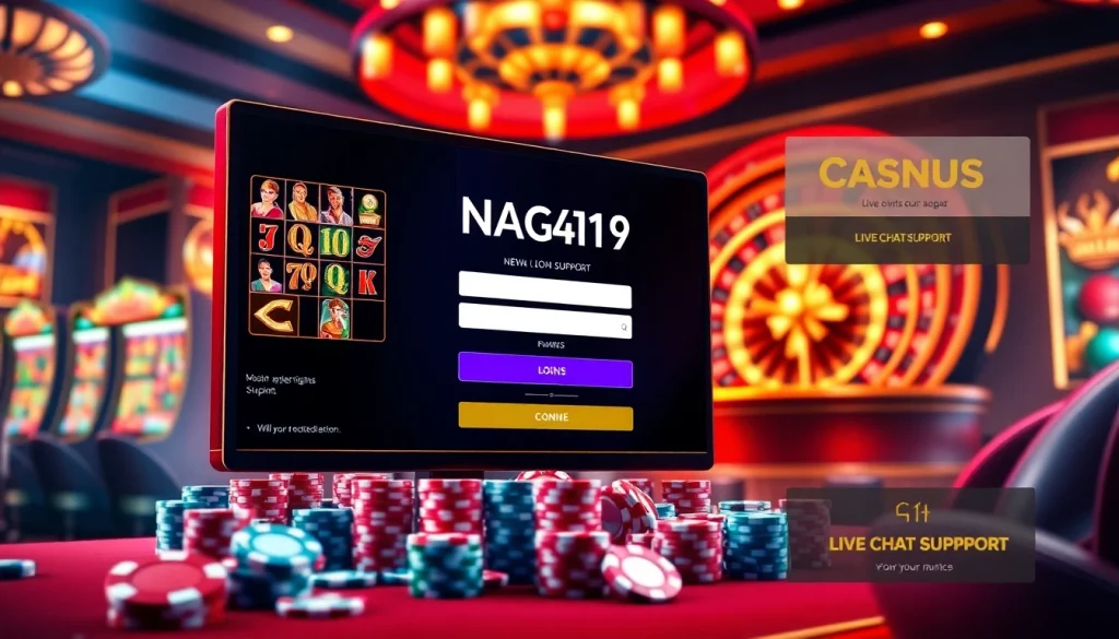 NAGA169 slot login interface showcasing lively online gaming with secure transactions and vibrant slot machines.
