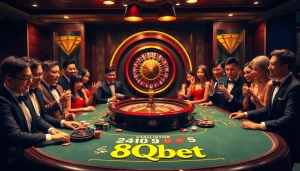 Experience high-stakes excitement at 8qbet's luxurious casino gaming table.