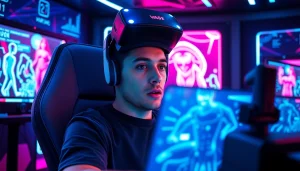 AI-generated porn games immersive virtual reality experience with vibrant displays and engaging gameplay.