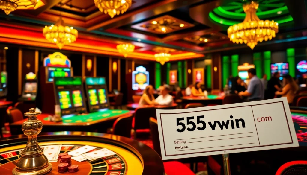 Experience the excitement of gaming at 555win com with vibrant casino tables and thrilling slot machines.