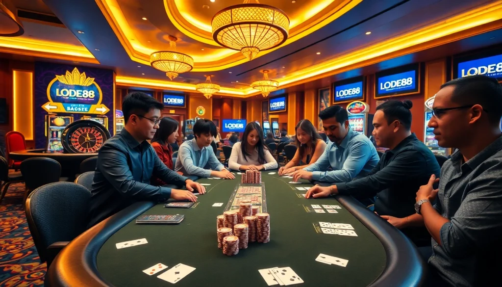 Experience the thrill of LODE88 with professional gamblers at an exciting casino scene.