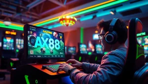 Người chơi năng động tham gia trò chơi AX88 trên một thiết bị thanh lịch