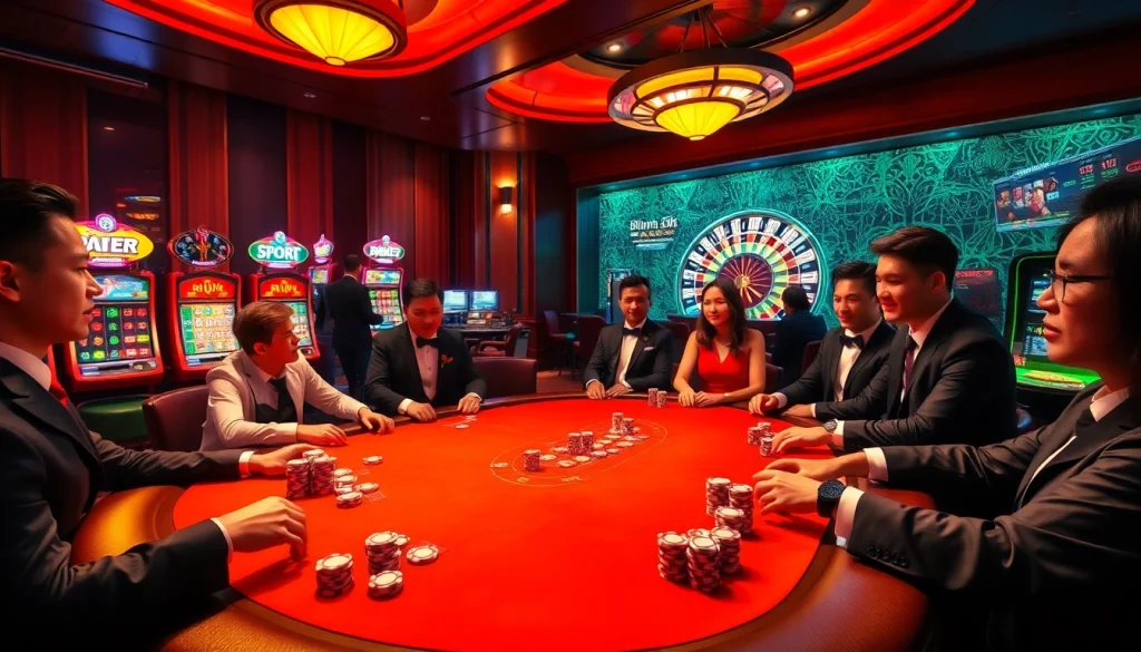 Experience the excitement of gambling at Trang Chủ MMOO with a vibrant poker scene and elegant players.