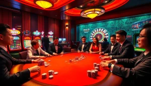 Experience the excitement of gambling at Trang Chủ MMOO with a vibrant poker scene and elegant players.