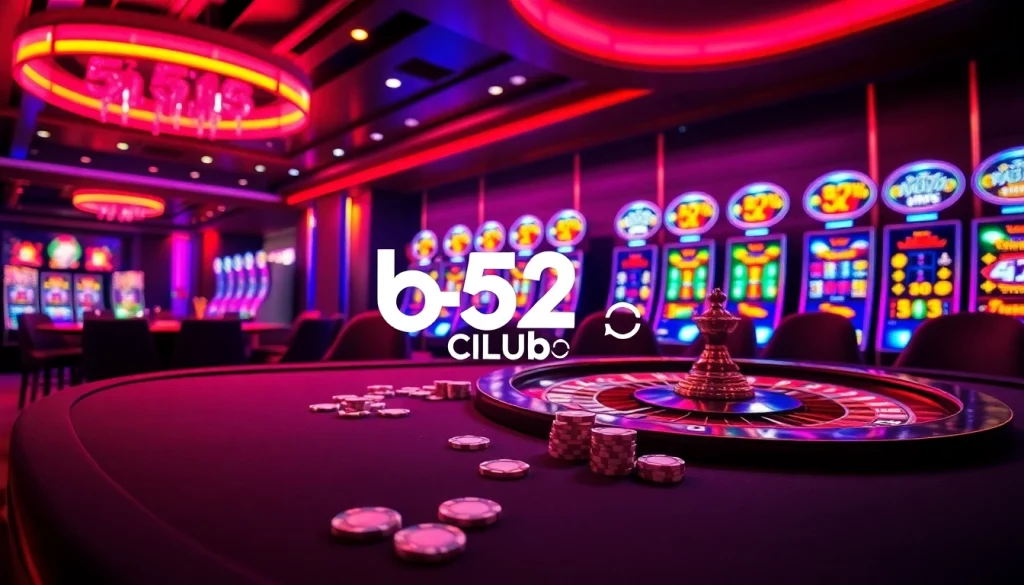 Experience the excitement at the b52 club with vibrant casino gaming elements.