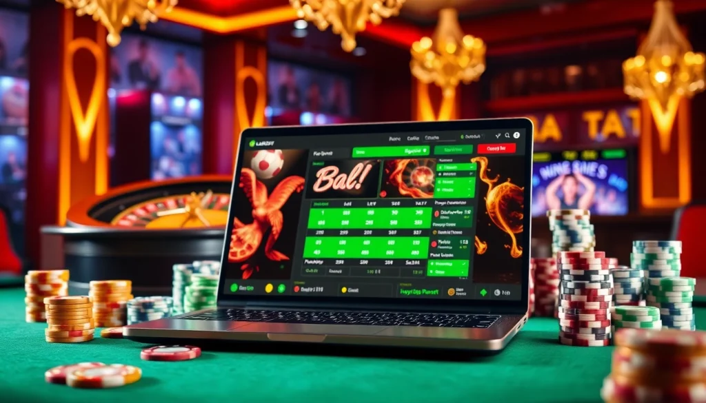 Experience the excitement of online gambling at luongson171tv with vibrant casino visuals.