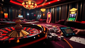 Players engaging in strategic gambling at https://rr888.in.net/, with poker chips and a roulette wheel symbolizing excitement.