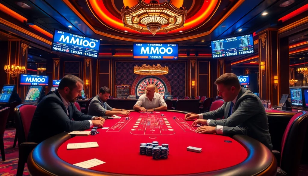 Experience the thrill of gambling at a luxurious casino featuring MMOO poker tables.