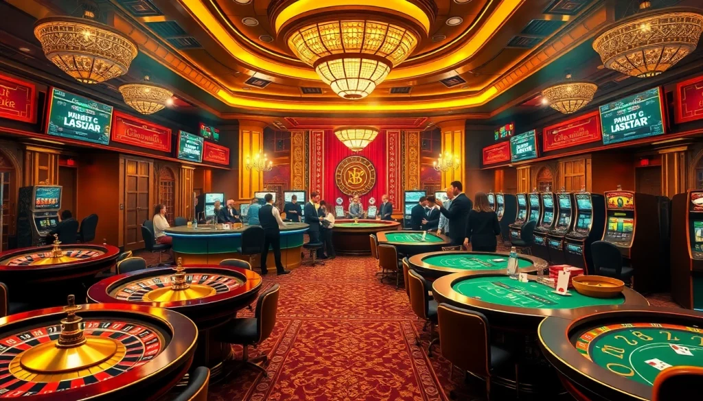 Engaging casino scene showcasing the hidden wiki onion with players enjoying roulette and poker.