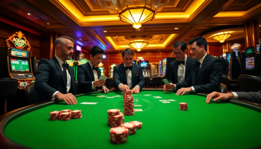 AQUA CREST Replacement for GE® RPWFE featured in a vibrant casino scene with blackjack players and colorful poker chips.