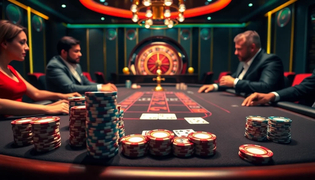 Engaging poker game scene at https://789pp.nl/ showcasing luxurious atmosphere and high stakes.