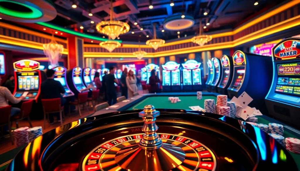 Experience the thrill of MM88 casino gaming with engaging players at a vibrant roulette table.