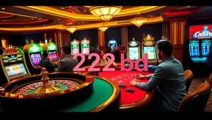 Experience the thrill of betting strategies at 222bd Casino with luxurious games and excited players.