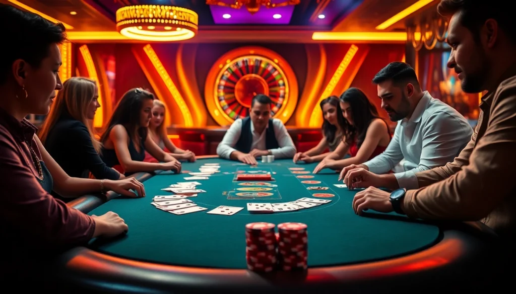 Players engaging in a high-stakes game at go88's luxurious online casino.