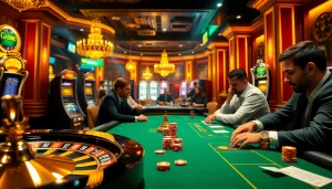 The hidden wiki illustrates a luxurious casino scene with players engaged at a vibrant poker table.