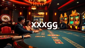 Players enjoying poker at a luxurious casino table while embracing the thrill of xxgg.
