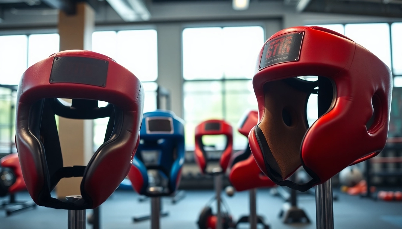 Kämpfer im Training mit hochwertigem headgear boxing, um Sicherheit und Komfort zu bieten.