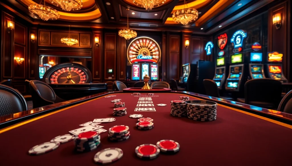 Vivez le frisson d'un casino en ligne avec des tables de poker vibrantes et des roues de roulette qui tournent.