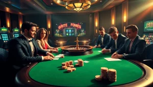Play exciting virtual casino games at https://kjc.football/ with vibrant poker chips and roulette.