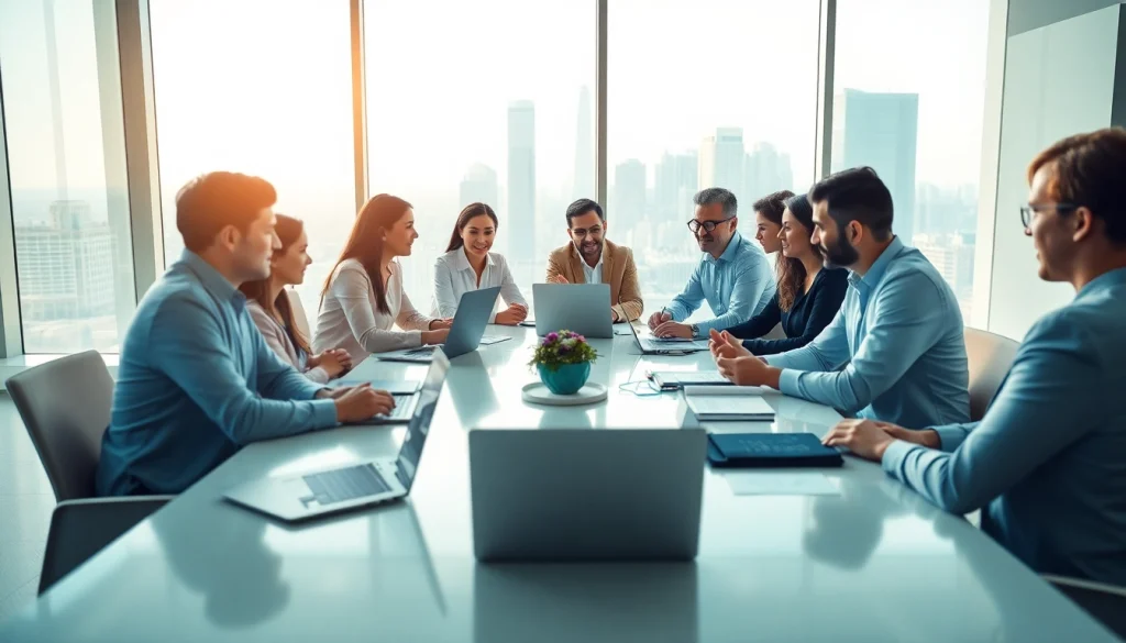 Engaging discussion on hubspot crm free benefits in a vibrant office setting.