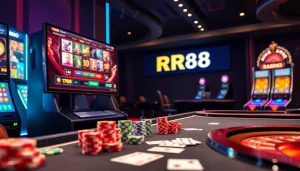Experience the thrill of gameplay at RR88 with vibrant slots and poker action.