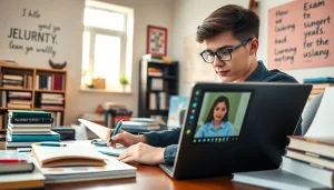 Engaged student seeking exam assistance in a bright study space focused on learning.