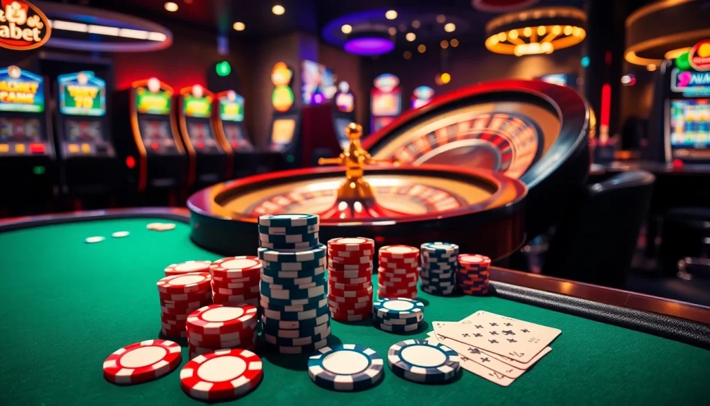 Experience the excitement of thabet casino with vibrant poker tables and thrilling games.